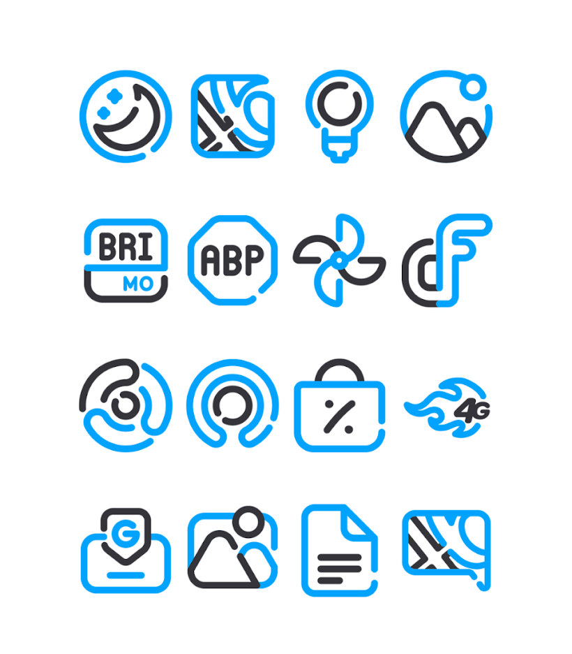Lineblack – Blue icon Pack v1.0 Patched APK